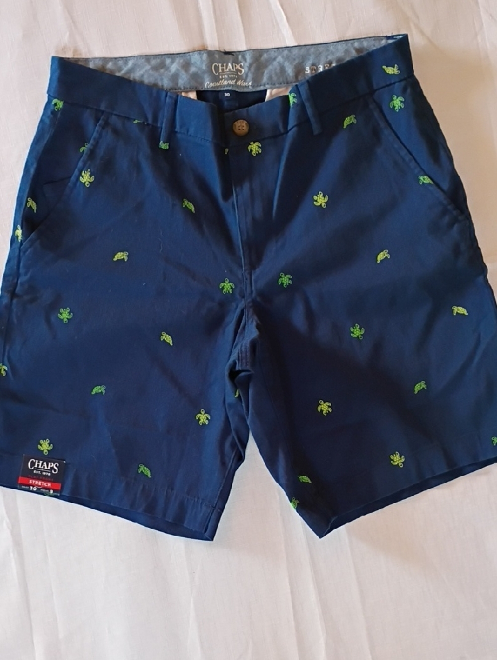 Chaps Men's Navy Shorts with Sea Turtle Print Size 30